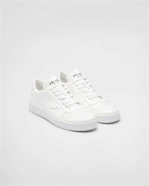 prada robot double-sole leather low-top sneakers|White Downtown Patent Leather Sneakers .